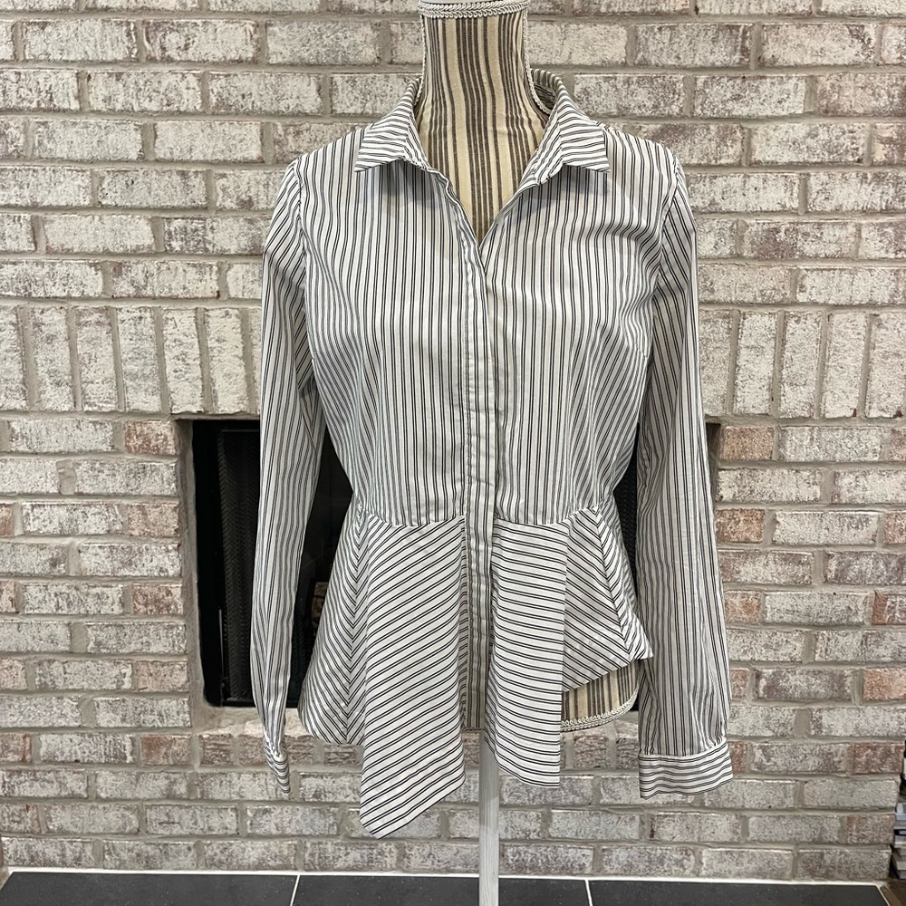 Heartloom Striped Gray Women's Top Size Large